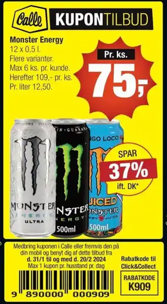 Calle Monster Energy tilbud