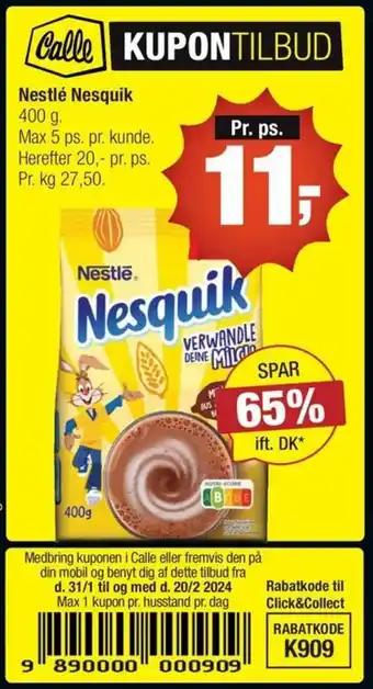 Calle Nestlé Nesquik tilbud