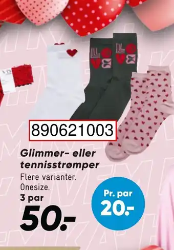 Glimmer- eller tennisstrømper
