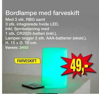 Harald Nyborg Bordlampe med farveskift tilbud