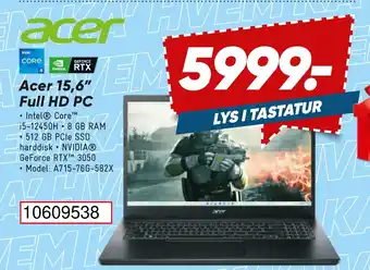 Acer 15,6" Full HD PC