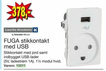 Harald Nyborg FUGA stikkontakt med USB tilbud