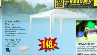 Harald Nyborg Havepavillon 3 x 3 m tilbud