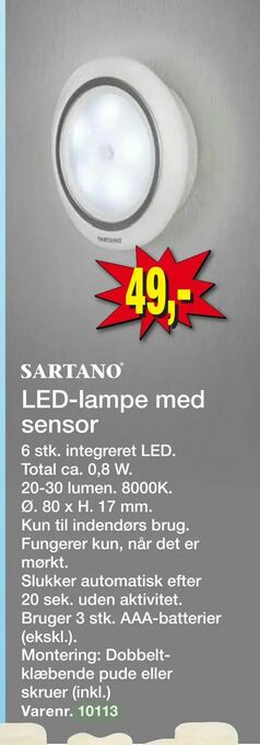 Harald Nyborg LED-lampe med sensor tilbud