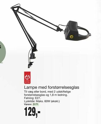 Harald Nyborg Lampe med forstørrelsesglas tilbud