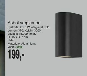 Harald Nyborg Asbol væglampe tilbud