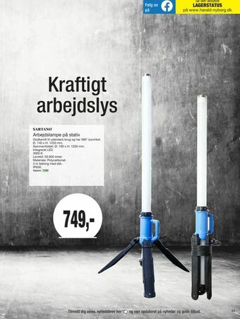 Harald Nyborg Arbejdslampe på stativ tilbud