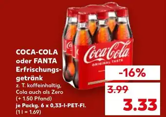 Kaufland DE COCA-COLA oder FANTA Erfrischungs-getränk tilbud