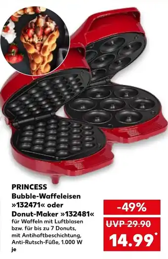 Kaufland PRINCESS Bubble-Waffeleisen >>132471<< oder Donut-Maker »132481<< tilbud