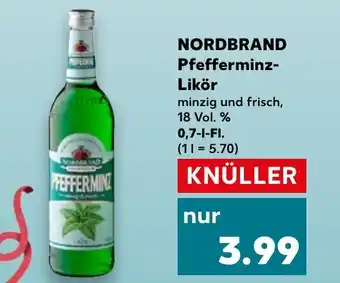 Kaufland NORDBRAND Pfefferminz- Likör tilbud