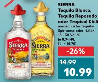 Kaufland SIERRA Tequila Blanco, Tequila Reposado oder Tropical Chili tilbud