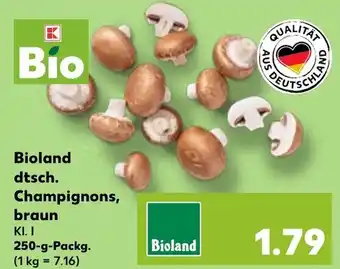 Kaufland Bioland dtsch. Champignons, braun tilbud