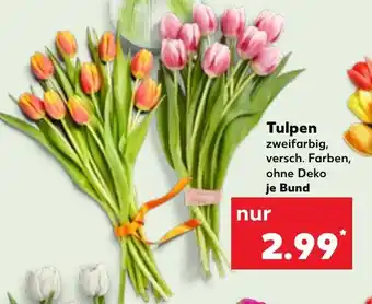 Kaufland Tulpen zweifarbig, versch. Farben, ohne Deko tilbud