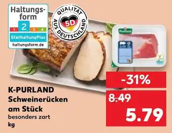 Kaufland K-PURLAND Schweinerücken am Stück tilbud
