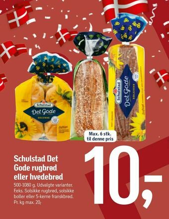 Føtex Schulstad Det Gode rugbrød eller hvedebrød tilbud