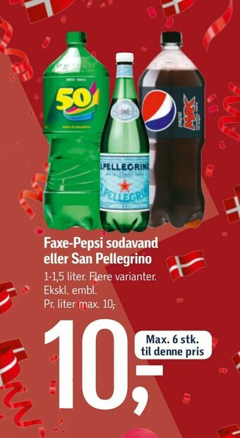 Føtex Faxe-Pepsi sodavand eller San Pellegrino tilbud