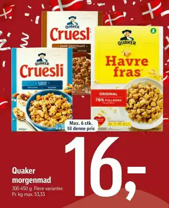 Føtex Quaker morgenmad tilbud
