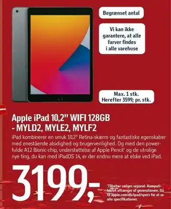 Føtex Apple iPad 10,2" WIFI 128GB - MYLD2, MYLE2, MYLF2 tilbud