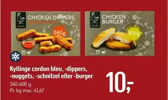 Føtex Kyllinge cordon bleu, -dippers, -nuggets, -schnitzel eller -burger tilbud