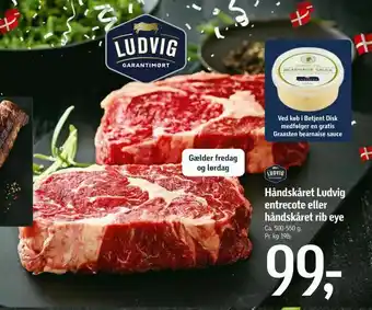 Føtex Håndskåret Ludvig entrecote eller håndskåret rib eye tilbud