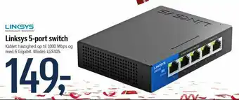 Føtex Linksys 5-port switch tilbud