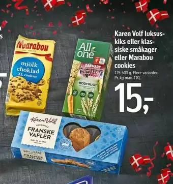 Karen Volf luksuskiks eller klassiske småkager eller Marabou cookies