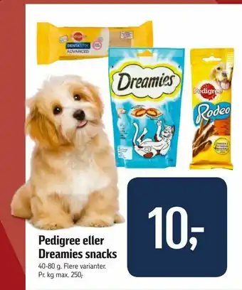 Føtex Pedigree eller Dreamies snacks tilbud