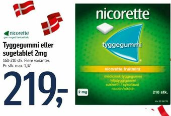 Føtex Tyggegummi eller sugetablet 2mg tilbud