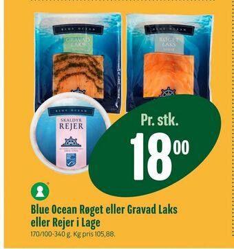 Blue Ocean Røget eller Gravad Laks eller Rejer i Lage