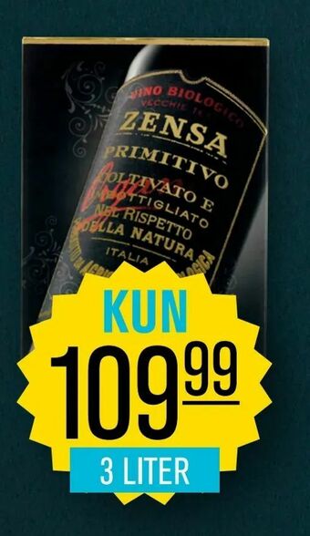 Bib rødvin 3 liter zensa primitivo