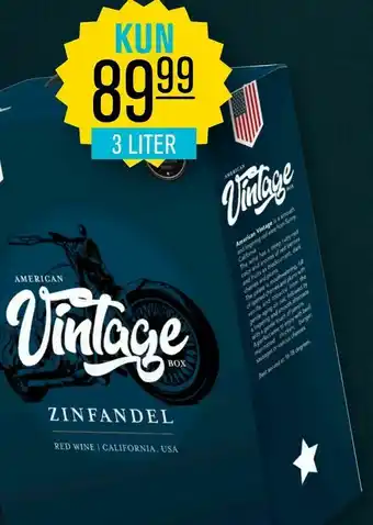 Bib rødvin 3 liter vintage zinfandel
