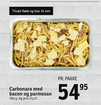 SPAR Carbonara med bacon og parmesan tilbud