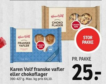 SPAR Karen Volf franske vafler eller chokoflager tilbud