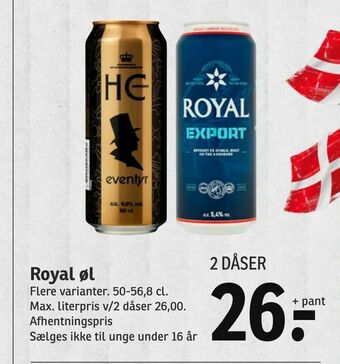 SPAR Royal øl tilbud
