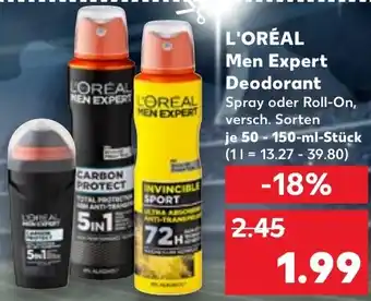 Kaufland DE L'ORÉAL Men Expert Deodorant tilbud