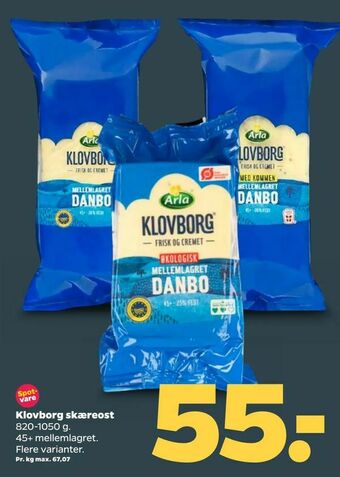 Netto Klovborg skæreost tilbud
