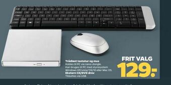 Trådløst tastatur og mus