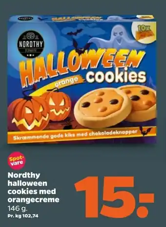 Netto Nordthy halloween cookies med orangecreme tilbud