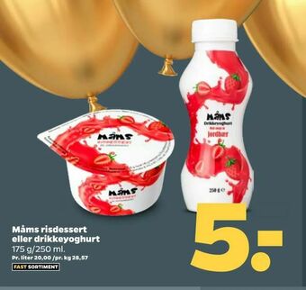 Netto Måms risdessert eller drikkeyoghurt tilbud