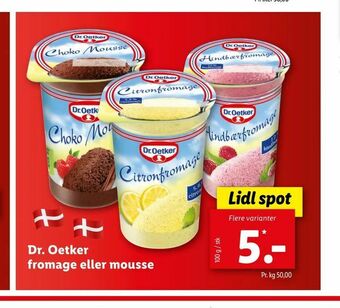 Let-Køb Dr. Oetker fromage eller mousse tilbud