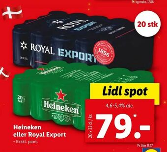 Let-Køb Heineken eller Royal Export tilbud
