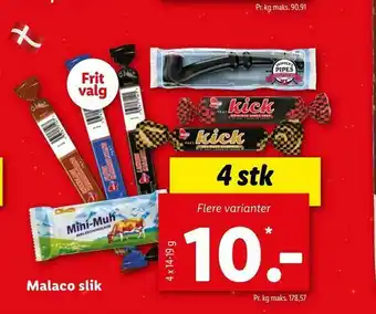 Let-Køb Malaco slik tilbud