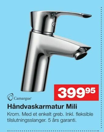 Bauhaus Håndvaskarmatur Mili tilbud
