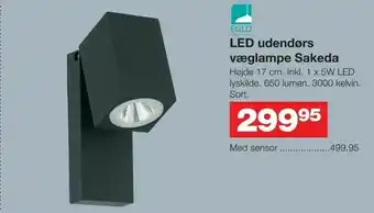 Bauhaus LED udendørs væglampe Sakeda tilbud