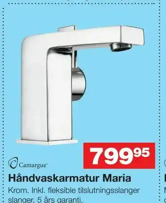 Bauhaus Håndvaskarmatur Maria tilbud