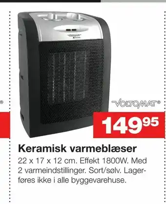 Bauhaus Keramisk varmeblæser tilbud