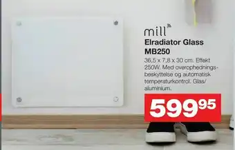 Bauhaus Elradiator Glass MB250 tilbud