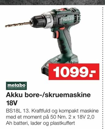 Bauhaus Akku bore-/skruemaskine 18V tilbud