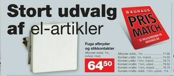 Bauhaus Fuga afbryder og stikkontakter tilbud