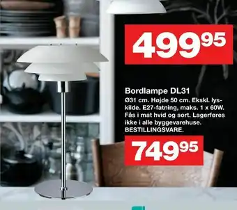 Bauhaus Bordlampe DL31 tilbud